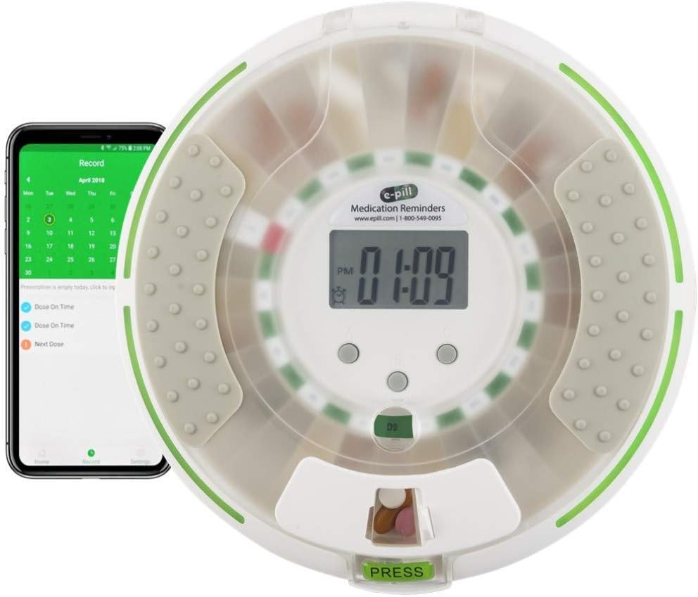 E-Pill MedSmart Voice Pro - Locked Automatic Pill Dispenser - Bluetooth Enabled
