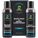 XIKEZAN Beard Wash & Beard Conditioner Natural Softener Set w/Argan & Jo Joba Oils Smooths & Powerens Christmas Stocking Stuffers האב מתנות לגברים
