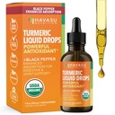 USDA אורגני Turmeric נוזל טיפות עם שחור פפר - 1000 מ"ג תוסף עבור Immune & Digestive בריאות - 30 משרתים - שיפור Absorption - non-GMO, טבעוני, Gluten Free - Unflavored, 1 Fl Oz