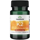 סוונסון ויטמין K2 (Menaquinone-7) - תוסף ויטמין תומך Cardiovascular ו- Bone Health - Made From Japanese Natto to Regulate Calcium - (30 Softgels, 100mcg כל אחד)