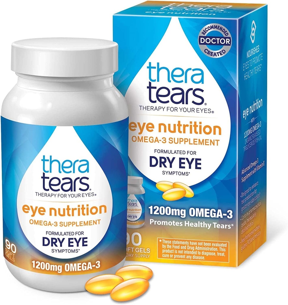 Thera Tears Nutrition אומגה 3 תוסף Easy Swallow קפסולות - 90 CT