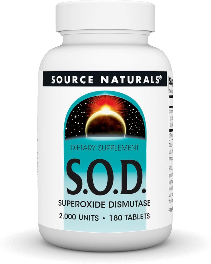 מקור טבעי S-O-D, Superoxide Dismutase - תוספת תזונתית - 180 טבליות