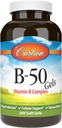 קרלסון - B-50 Gels, ויטמין B Complex, ייצור אנרגיה, תמיכה סלולרית ואופטימלית בריאות, 200 Softgels