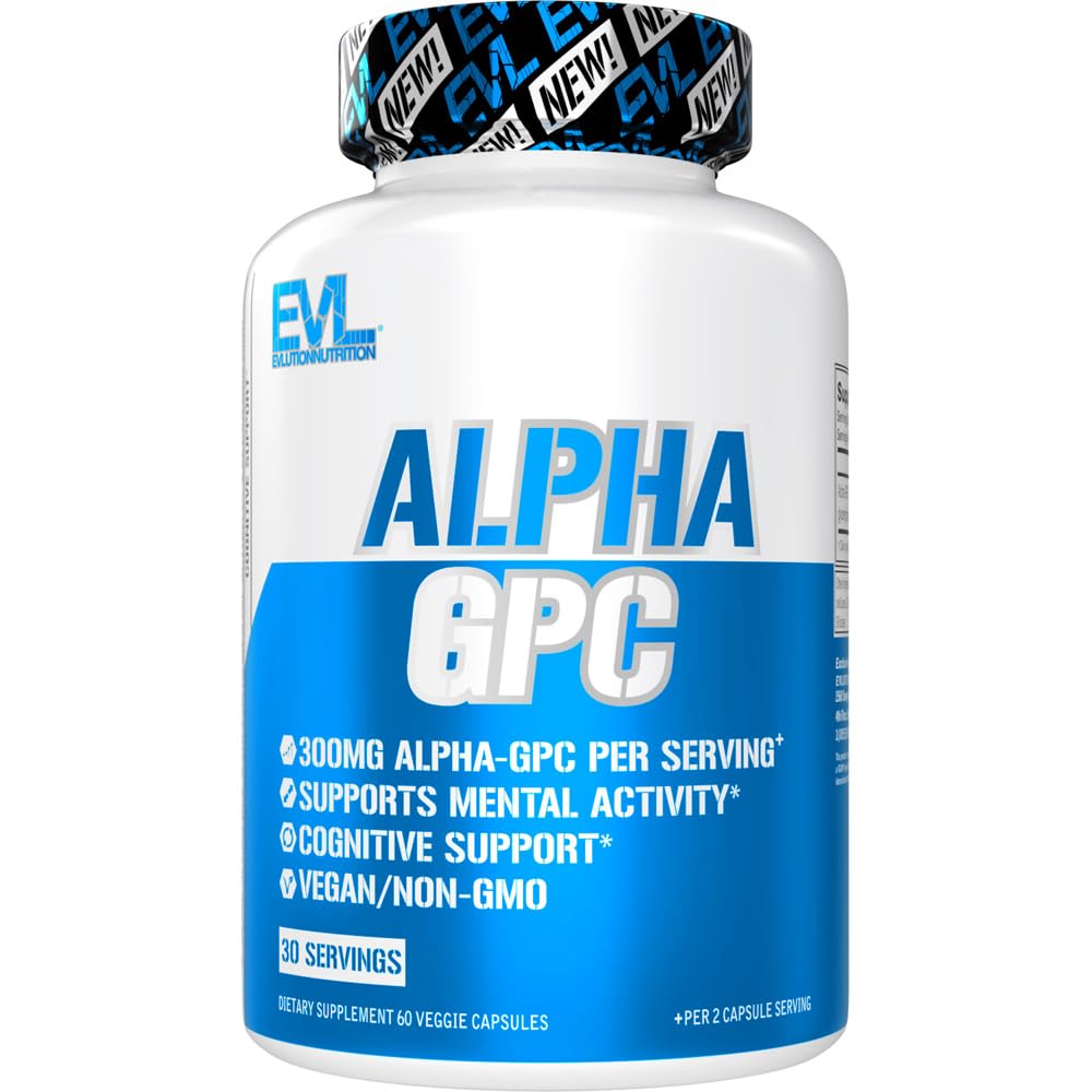 Nootropic אלפא GPC Choline תוסף - Alpha GPC 600 מ"ג Nootropics המוח תמיכה תוספי Acetylcholine Precursor ו Mood Booster - EVL תזונה עבור זיכרון ומקד תמיכה תמיכה