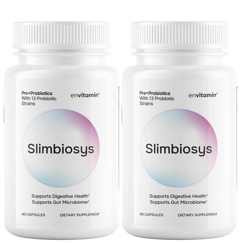 Slimbiosys Ultra Probiotic כמוסות - Pre & Probiotics for Women & Men - תומך המיקרוביומה שלך (2 Pack, Slimbiosys)