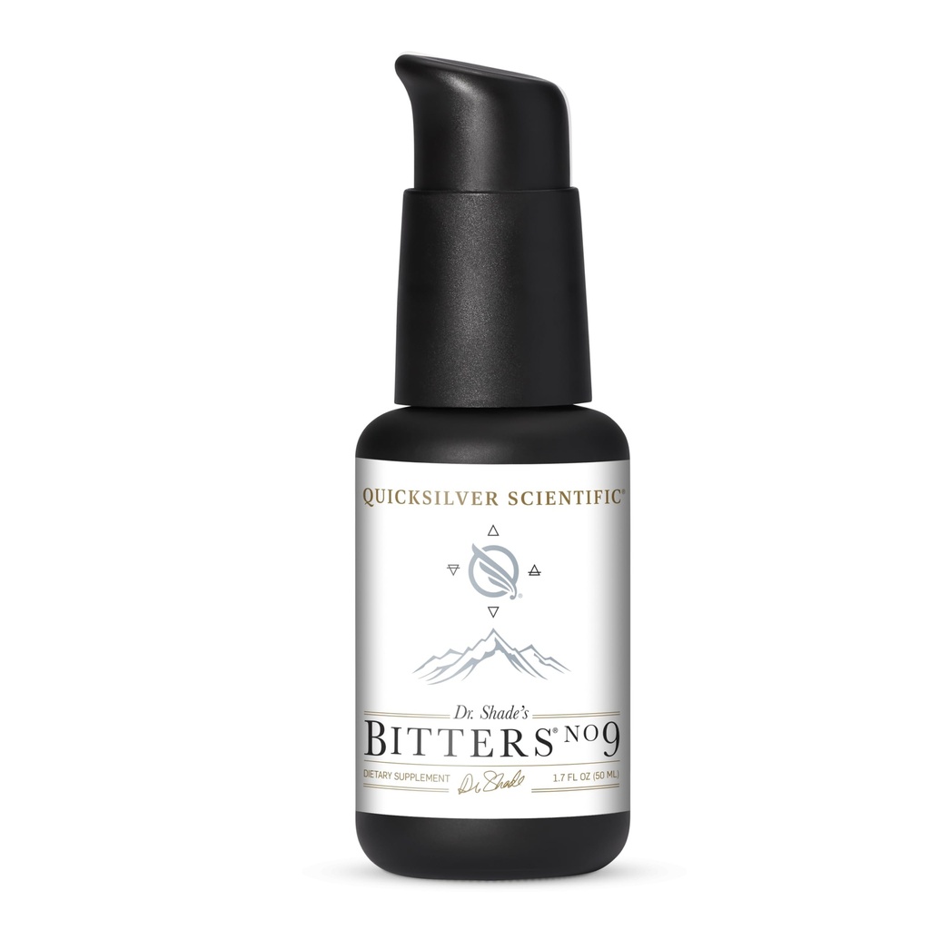 Quicksilver Scientific Dr. Shade's Bitters No. 9 - for Digest - Fast Acting Liposomal Digestive Bitters with Milk Thistle, Burdock Root & Joiper Essential Oil - תמיכה תזונתית (50 מ"ל)
