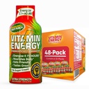 ויטמין אנרגיה Immune+ תוספת כוח אנרגיה ירו פירות Punch 48 Pack, 260 מ"ג טבעי Caffeine, B-Vitamins, Citicoline, תה ירוק, Immunity & Focus תמיכה, Zero Sugar, Gluten-Free1.93 floz