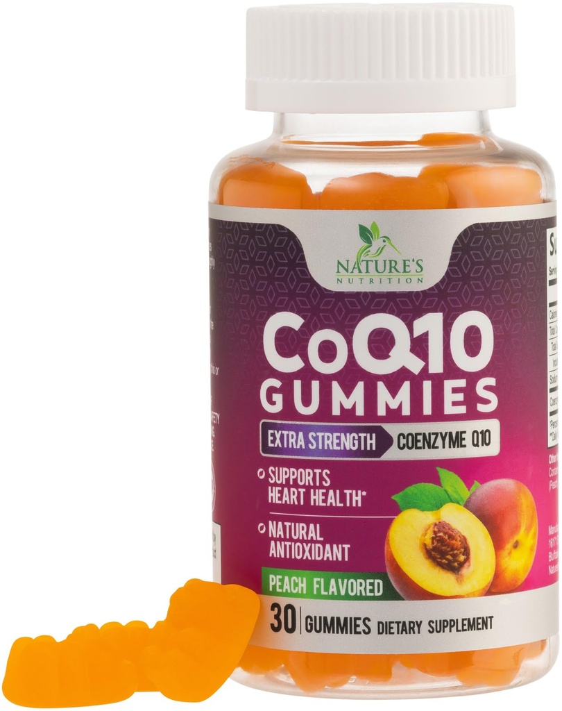 CoQ10 Gummies 100 מ"ג - 3X כוח, Absorption גבוהה, תוסף Antioxidant לתמיכה בריאות הלב אנרגיה ייצור, Ultra Coenzyme Q10 ויטמינים, Coq 10 תוספים, non-GMO - 30 CoQ10 חניכיים