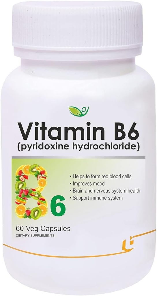 Generic Ken ויטמין B6 (Pyridoxine hydrochloride) תוסף 60 ואג קפסולות