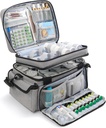מארגנת תרופות עם דיבידנד מכוונן, Double-Layer Medicine Storageer, Portable Home Health First Aid Bag, Medicine מארגנת Box for Emergency Medicines (Bag Only)