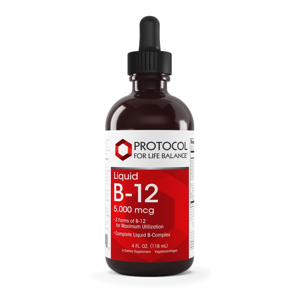 ProTOCOL for Life BALANCE נוזלי B-125,000mcg - מערכת העצבים - עם ויטמין B - חלב חינם & ויטמין B נוזל - 4 fl oz