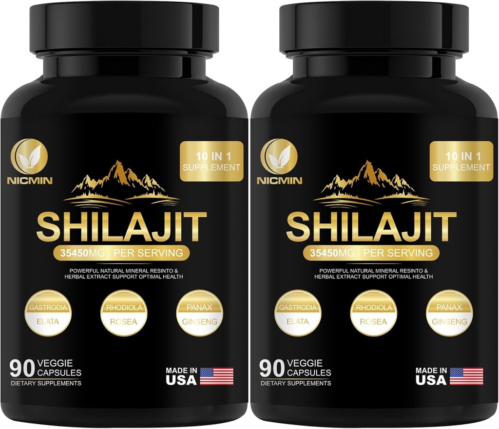 35450MG Pure Shilajit תוסף - ההימלאיה אורגנית Shilajit עבור גברים ונשים מקסימום Potency Shilajit עבור אנרגיה מוגברת Immune תמיכה 180 קפסולות Veggie