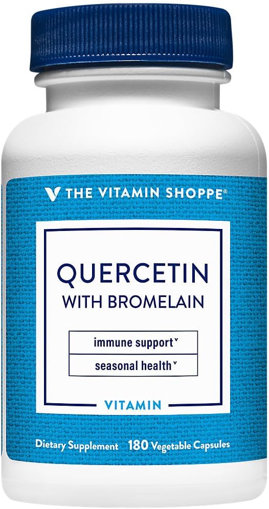 ויטמין Shoppe Quercetin עם Bromelain, Antioxidant כי תומך Immune בריא עבור All Seasons (180 קפסולות)