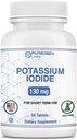 טבליות Potassium Iodide 130 מ"ג לוחות Iodine כשר, תמיכה Thyroid - 60 טבליות
