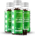 Vitamatic 3 Pack Irish Sea Moss Gummies- 3000 מ"ג Equivalent Per משרת (מפלט 132.5 מ"ג) - 60 Ct - מיוצר עם Bladderwrack & Burdock Root - Seamoss תוסף עבור Thyroid, אנרגיה, Immune תמיכה תמיכה תמיכה תמיכה