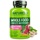 NATURELO Whole Food Multivitamin לנשים - עם ויטמינים, מינרלים, ומוצרים אורגניים - תוספת לאנרגיה ובריאות הלב - non GMO - 120 קפסולות טבעוניות