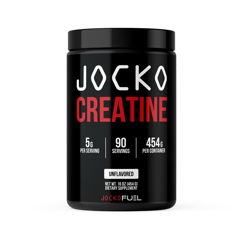 Jocko דלק Creatine Monohydrate, אבקת מיקרוסקופית טהורה לגברים ונשים, תומך צמיחה שרירים, כוח, התאוששות וקוגניציה, Unflavored, 450 גרמים, 90 משרתים