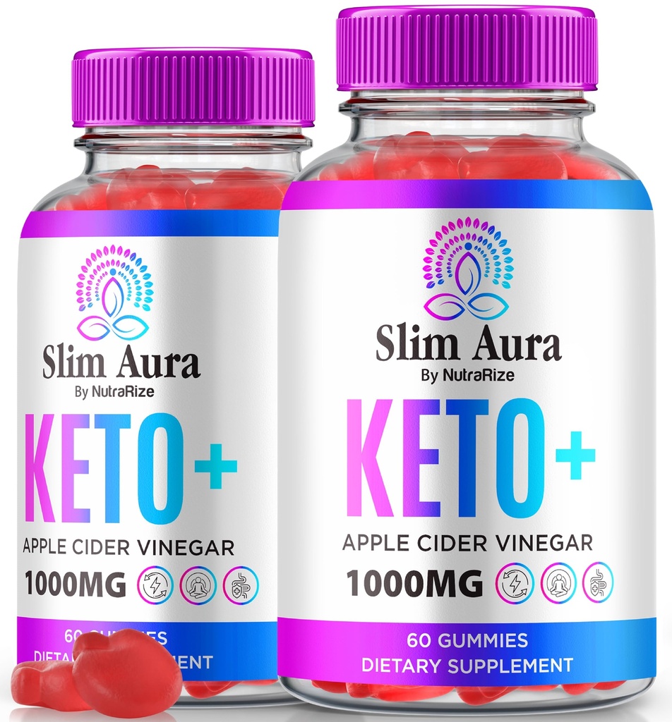 (2 Pack) Slim Aura Keto ACV חניכיים, סלים רשמיים Aura Ketomies עבור ירידה במשקל, טבעי Keto פלוס Apple Cider Vinegarmy, Premium Keto+ACV Formula, SlimAura ACV Keto Gomitas (120 מסטיקנים)