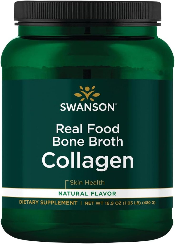 Swason Real Food Bone Broth Collagen - Natural Flavor 16.9 oz Pwdr