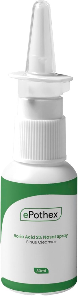 Boric Acid 2% Nasal Spray - Clears Airway מעברים - מספק תמיכה עונתי & Chronic Sinus אתגרים - 30 מ"ל