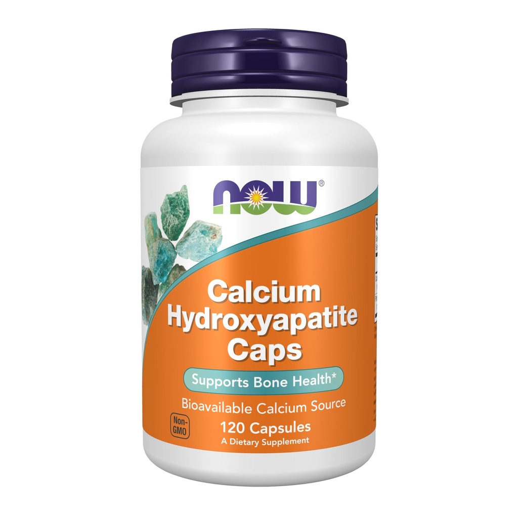 תוספי מזון עכשיו, Calcium hydroxyapatite Caps, תומך העצם בריאות *, 120 קפסולות