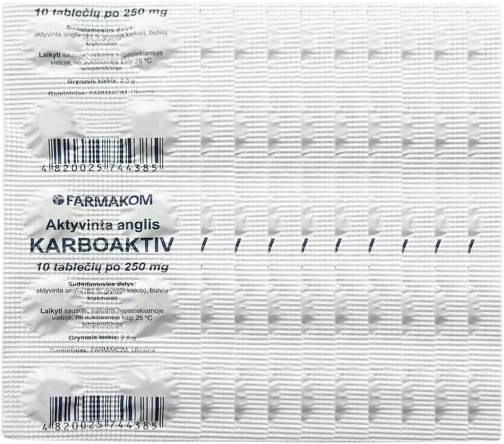 חברת Carbon Charcoal Tablets Digest מזון תוספי 5 Sheets X 10 Tablet