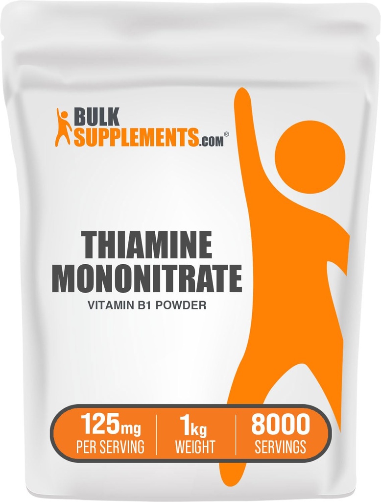 BulkSupplements.com אבקת Thiamine Mononitrate - ויטמין B1 אבקה, Thiamine B1 תוסף - B1 ויטמינים, Gluten Free, 125 מ"ג למשרת, 5kg (11lbs) (Pack of 5)