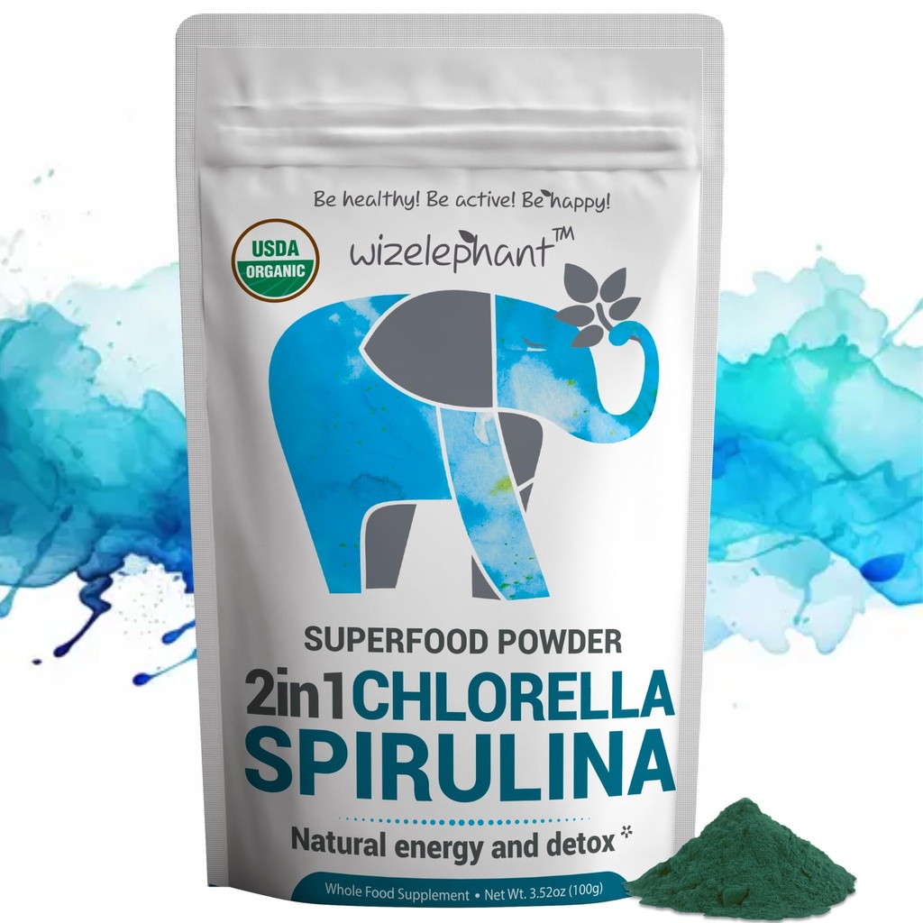 אבקת Chlorella Spirulina אורגני | Super Greens אבקת ו Smoothie Mix | עשיר ב Chlorophyll עבור Immune Support and Energy