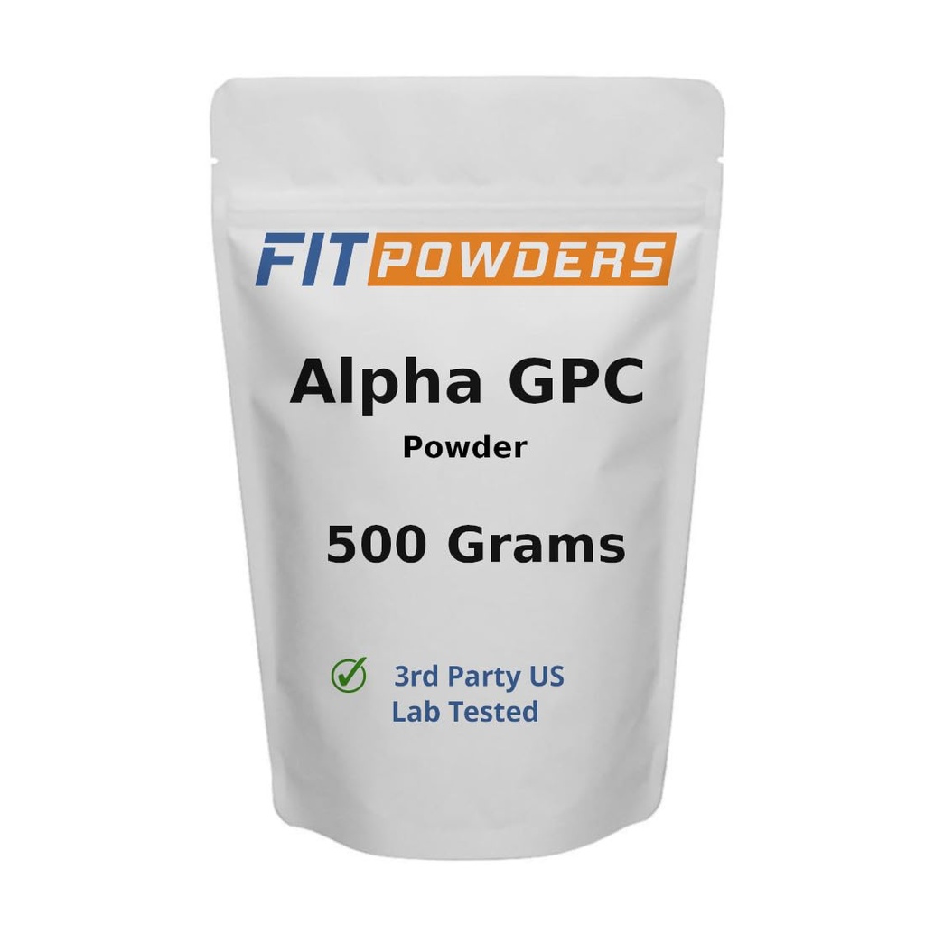 אבקת אלפא-GPC 500 גרמים, non-GMO Alpha GPC תוסף אבקת Choline, טבעוני, צד שלישי נבדק, Pre-Workout, Memory and Focus, with Scoop