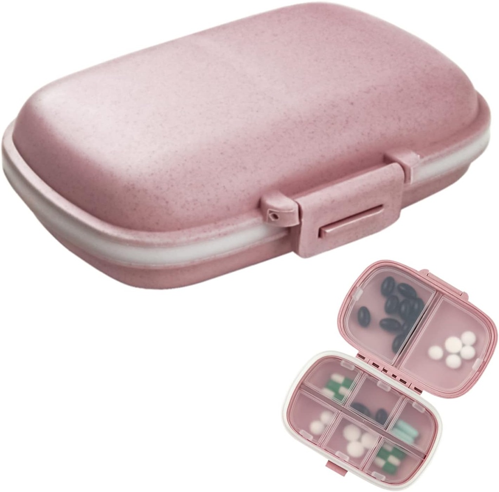 1Pack Travel Pill מארגנת, 8 השוואתיות ב- Portable Pill Case, Small Pill Box for Pocket Purse Portable
