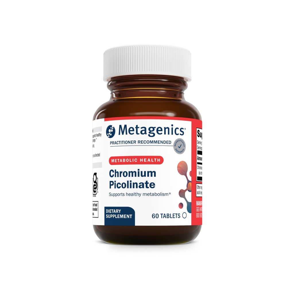 Metagenics Chromium Picolinate - Bioavailable Chromium for Metabolism Support* - Essential Trace Mineral - Non-GMO, Vegetarian, Gluten-Free - 200 mcg - 60 Tablets
