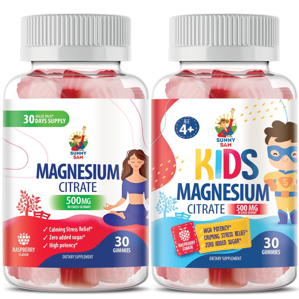 Magnesium Gummies לילדים - 500 מ"ג ומגנזיום חניכיים למבוגרים - 500 מ"ג .Calm Magnesium Chews - Magnesium Citrate Chewable עבור Mood & השרירים תמיכה