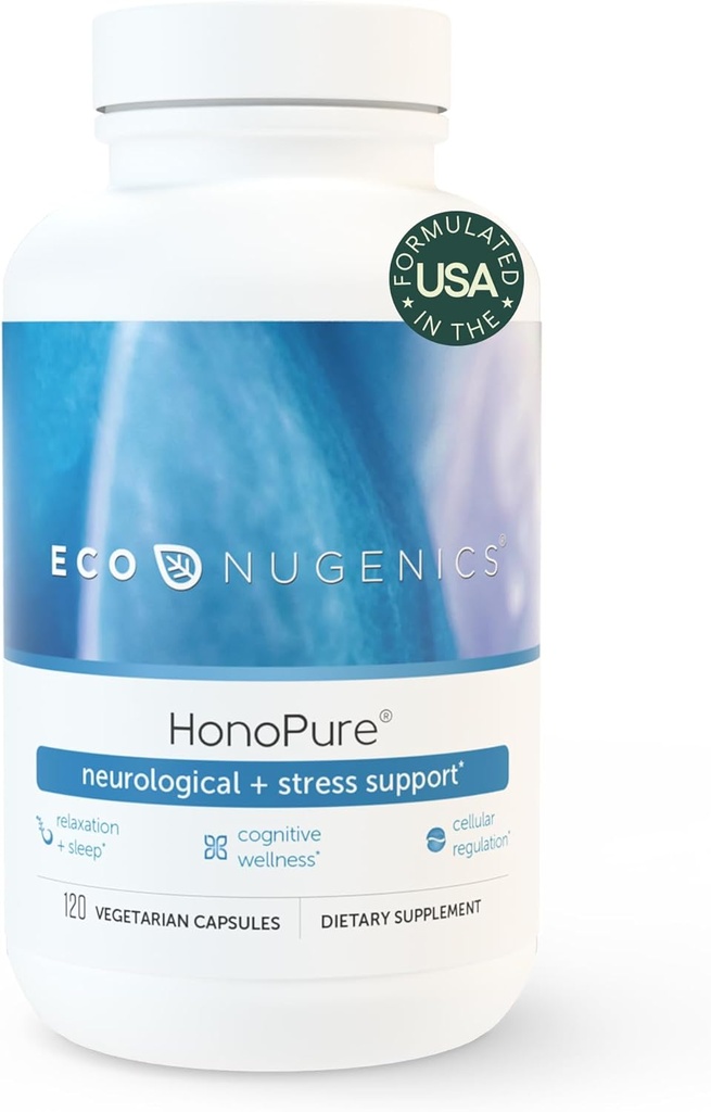 EcoNugenics - HonoPure - 120 קפסולות | פורמולה מקצועית עם 98% טהור Honokiol | תמיכה סלולרית, נוירולוגיה & קוגניטיבית לבריאות בטוחה, יעילה וגבוהה בנוגע אנטי-חמצן