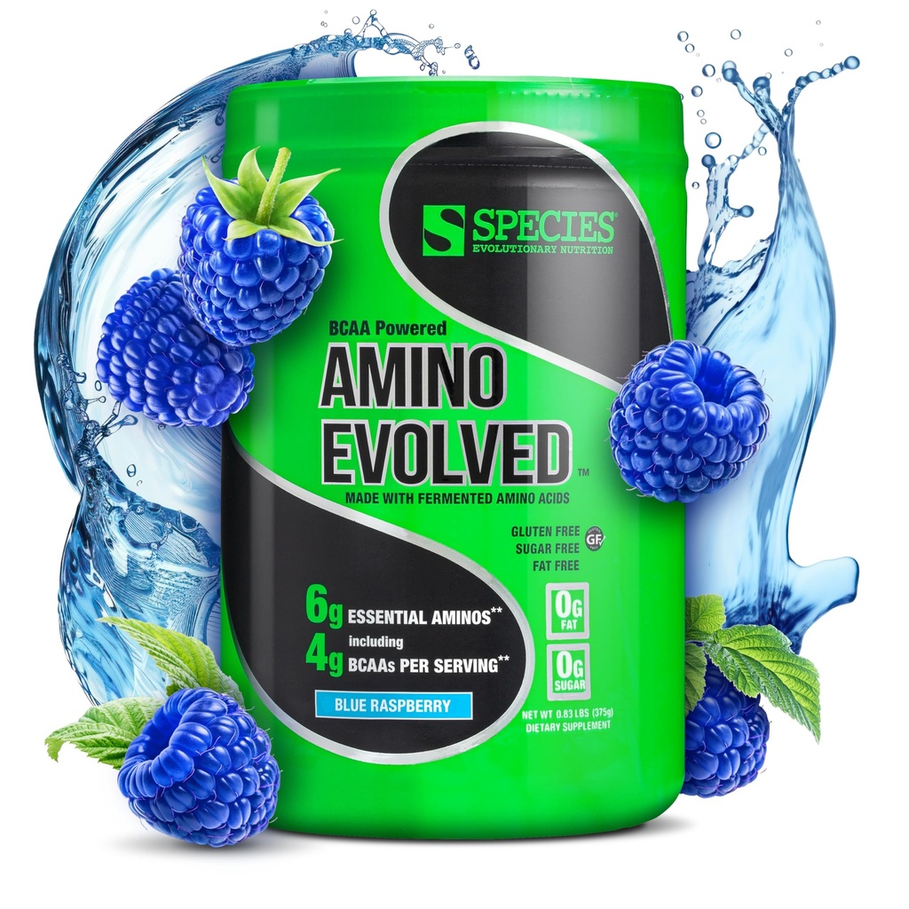 מזונות תזונתיים Amino Evolved EAA & BCAA אבקת, פרימנטד שרשרת Amino Acids, שריר התאוששות & Endurance, Pre & Post עבודהout תוסף (כחול פטל, 30 משרתים)