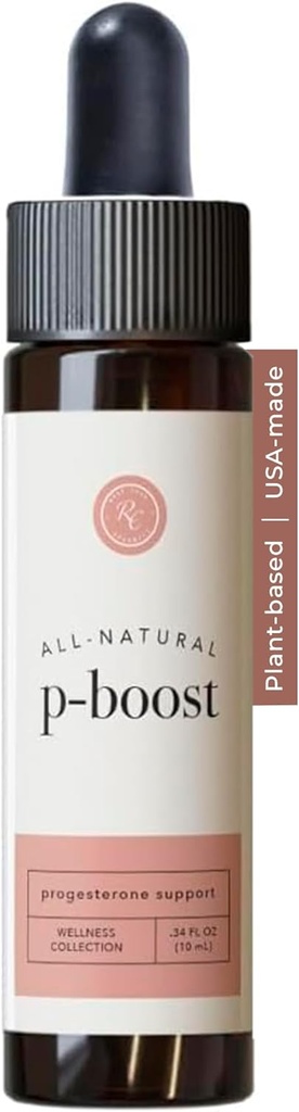 Rowe Casa Organics P-Boost Drops, תוספי Progesterone bioidentical Progesterone עם שמנים חיוניים, Pre-Seed פריון טיפות & הורמון טבעי לנשים, .34 Fl Oz