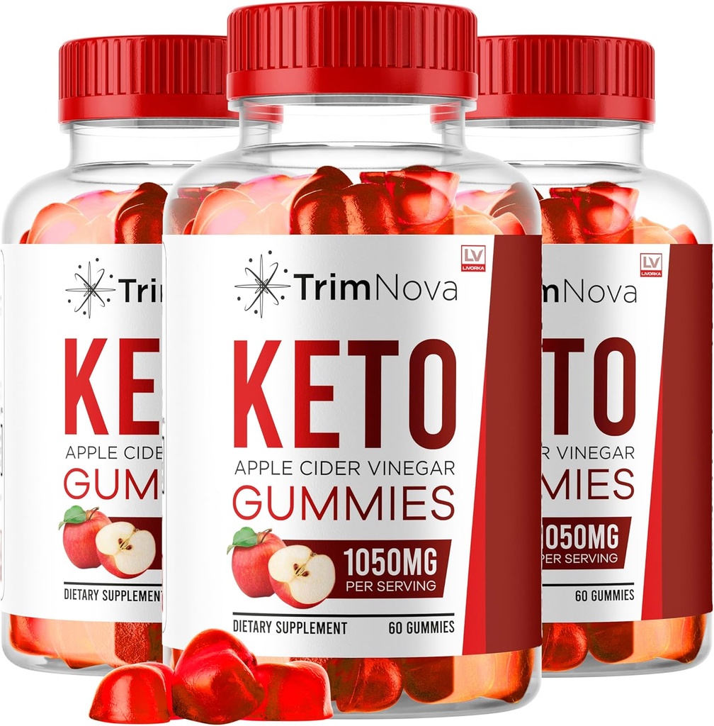 LIVORKA (3 Pack) TrimNova Keto ACV Gummies, TrimNova Gummies, TrimNova Keto ACV מסטיקנים, Trimnova, Trimva Keto פורמולה, Trimva Keto ACV GummiesMG 1050, 180 מסטיק במשך 3 חודשים.