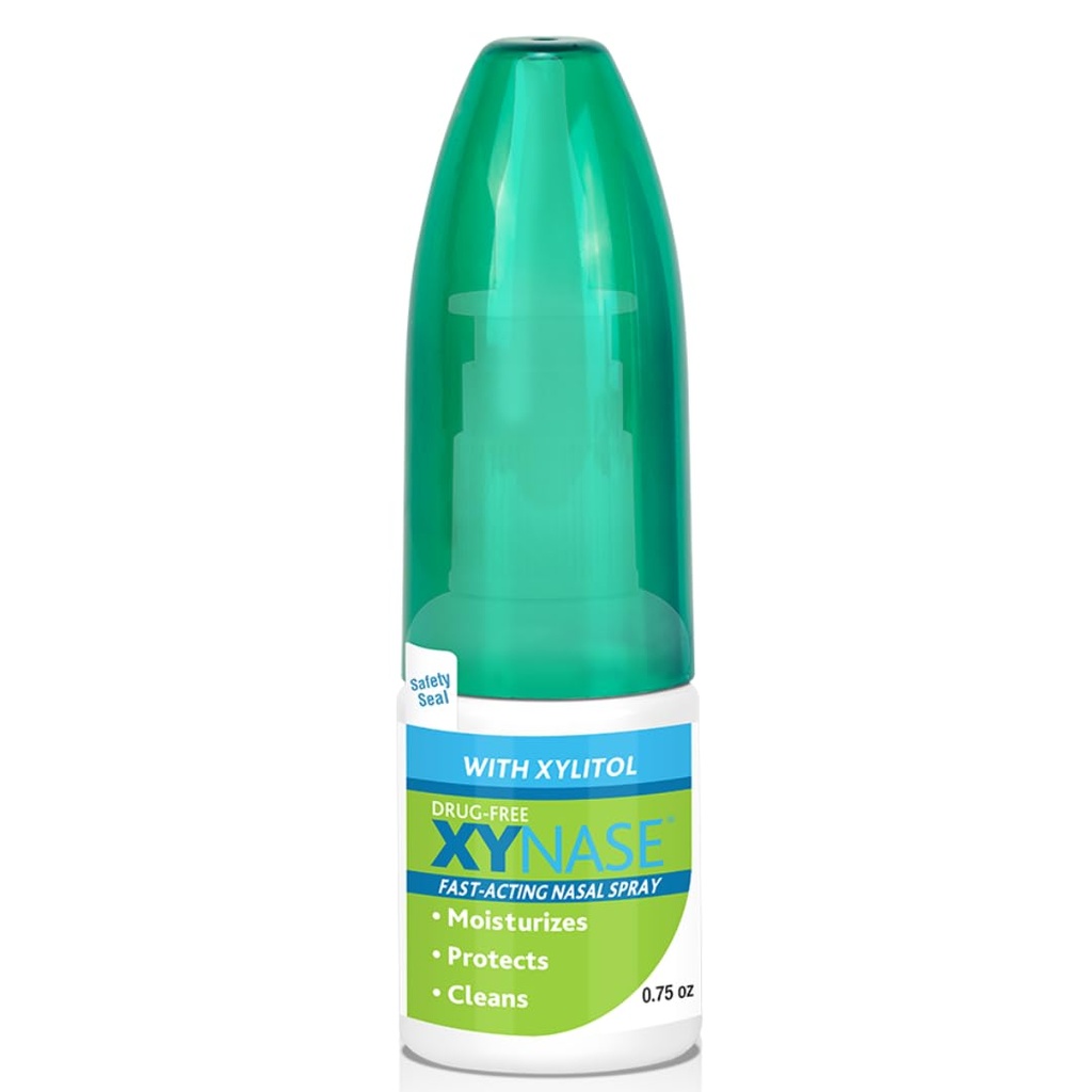 Xynase® Nasal Spray with Xylitol (0.75 fl oz) - All Natural Saline Gentle Relief for Congestion, Allergies, and Sinus Pressure, Safe for All Ages