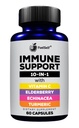 Immune Support Booster תוסף עם Elderberry, ויטמין C, Echinacea, Turmeric Curcuminoids, ויטמין E, ויטמין B6, Zinc, L-Glutamine HCL, Garlic, Lactobacillus Acidophilus: Count, 1 Pack, 1 Pack