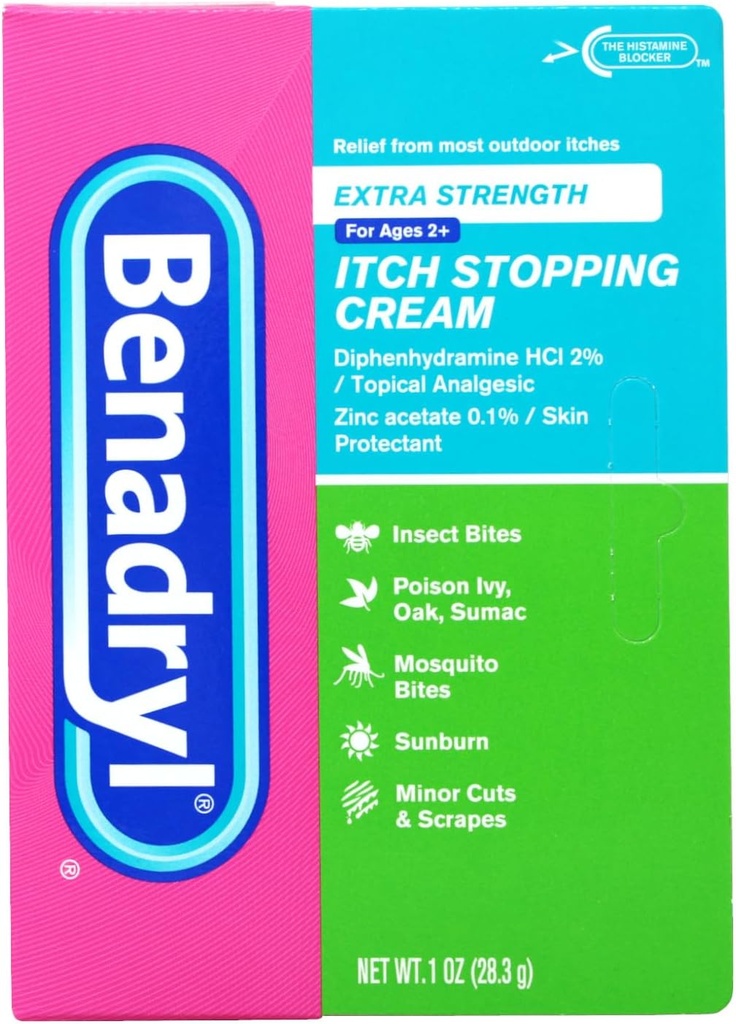 Benadryl Itch Stopping Cream תוספת כוח 1 oz (Pack של 5)