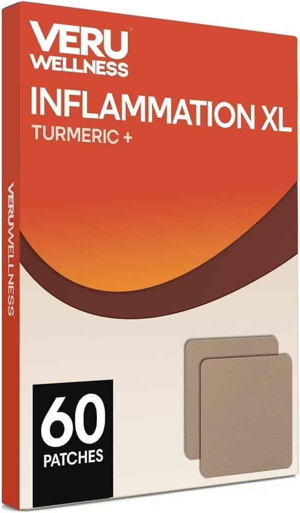 Veru Wellness Inflammation XL Turmeric Patches - Non-Ingestible Daily Complete Formula Waterהוכחה, Daily Complete Formula (60 Day Count)