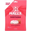 HALLS גרון Soothing (לשעבר HALLS Breezers) Creamy Strawberry גרון טיפות, חבילת כלכלה, 70 טיפות