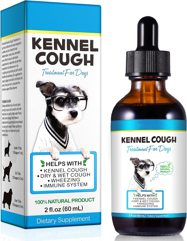 Kennel Cough Treatment for Dogs, Kennel Cough Herbal Drops - 2.02 Fl.oz / 60 מ"ל