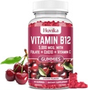 ויטמין B12 מורכב 5000 mcg Methyl B12, Adenosyl B12 & Hydroxy B12, עם Coenzyme Q10, Folate, ויטמין C, Chewable B 12 לתמיכה באנרגיה, Metabolism, Bone Health - Cherry Flavor