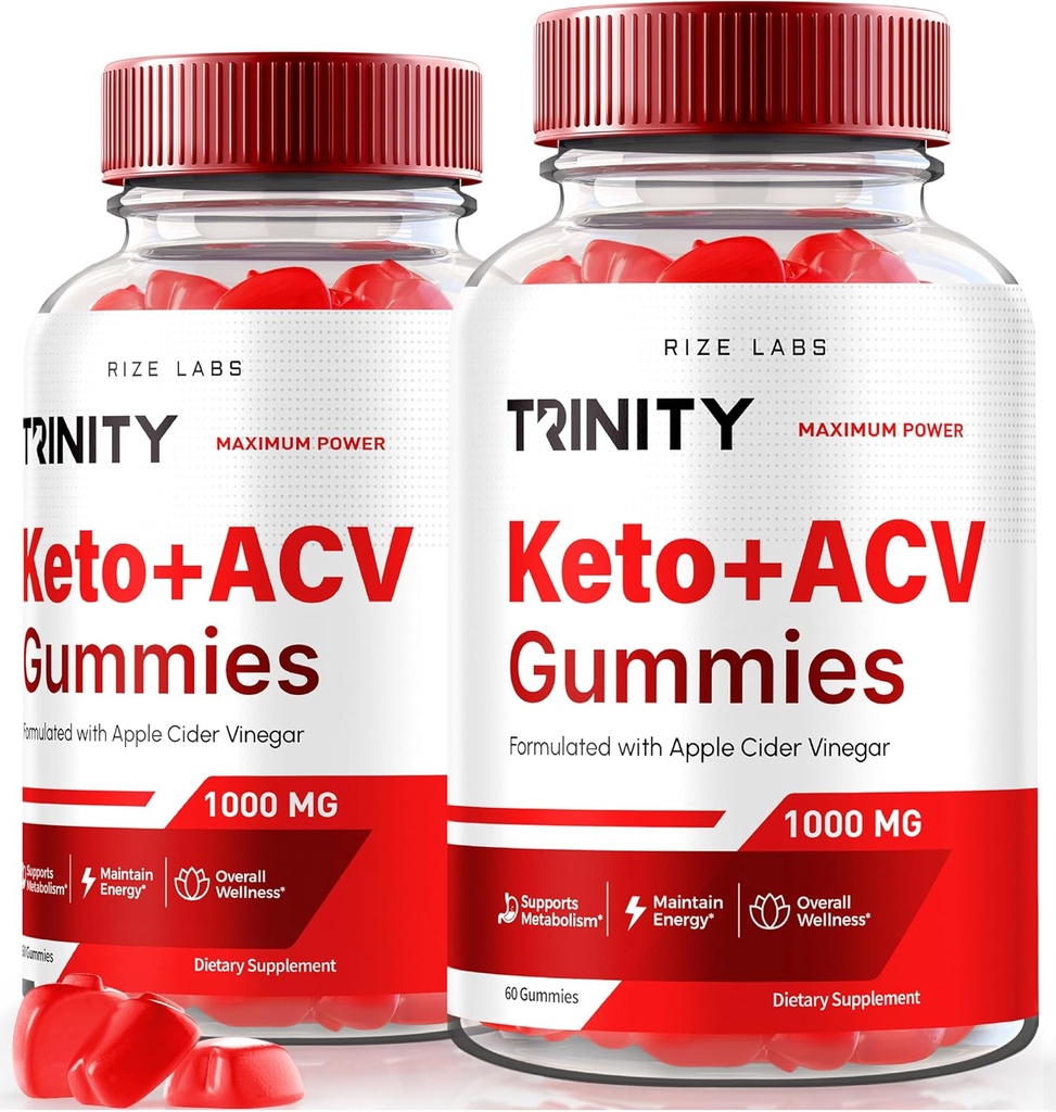 מעבדות rize (Pack of 2 Trinity Keto + ACV חניכיים עבור אובדן משקל מתקדם, Premium Keto Plus ACV Formula, All Natural Apple Cider Vinegar תוסף, חניכיים 500 מ"ג סקירה (120 חניכיים)