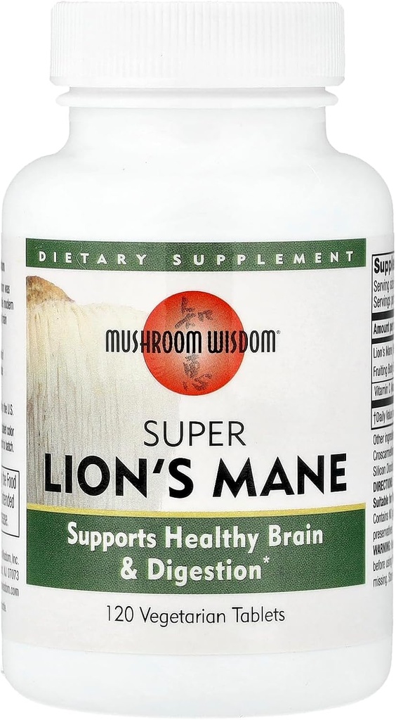 Mushroom Wisdom Super Lion's Mane - 120 טבליות ירקות