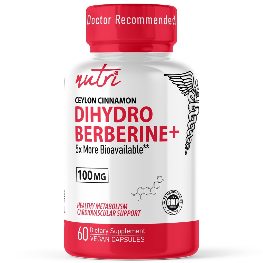 פיוז'ן Dihydroberine תוסף 100 מ"ג 60 קפסולות - עם Ceylon Cinnamon - 5X יותר יעיל מאשר ברברין HCL