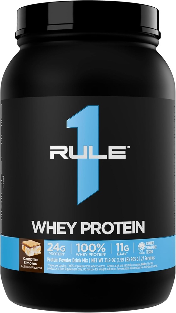 כלל 1 חלבון Whey - 24g Fast-Acting חלבון ממקורות All-Whey עם באופן טבעי Occurring EAAs & BCAAs for Workout Recovery or Anytime Use (2 פאונד)