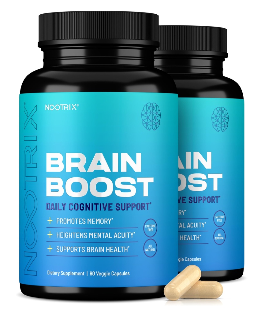 Nootrix Brain Boost Nootropic תוספת | תמיכה בזיכרון, מיקוד נפש, בריאות קוגניטיבית ואנרגיה | קידום בריאות Mood & Brain function