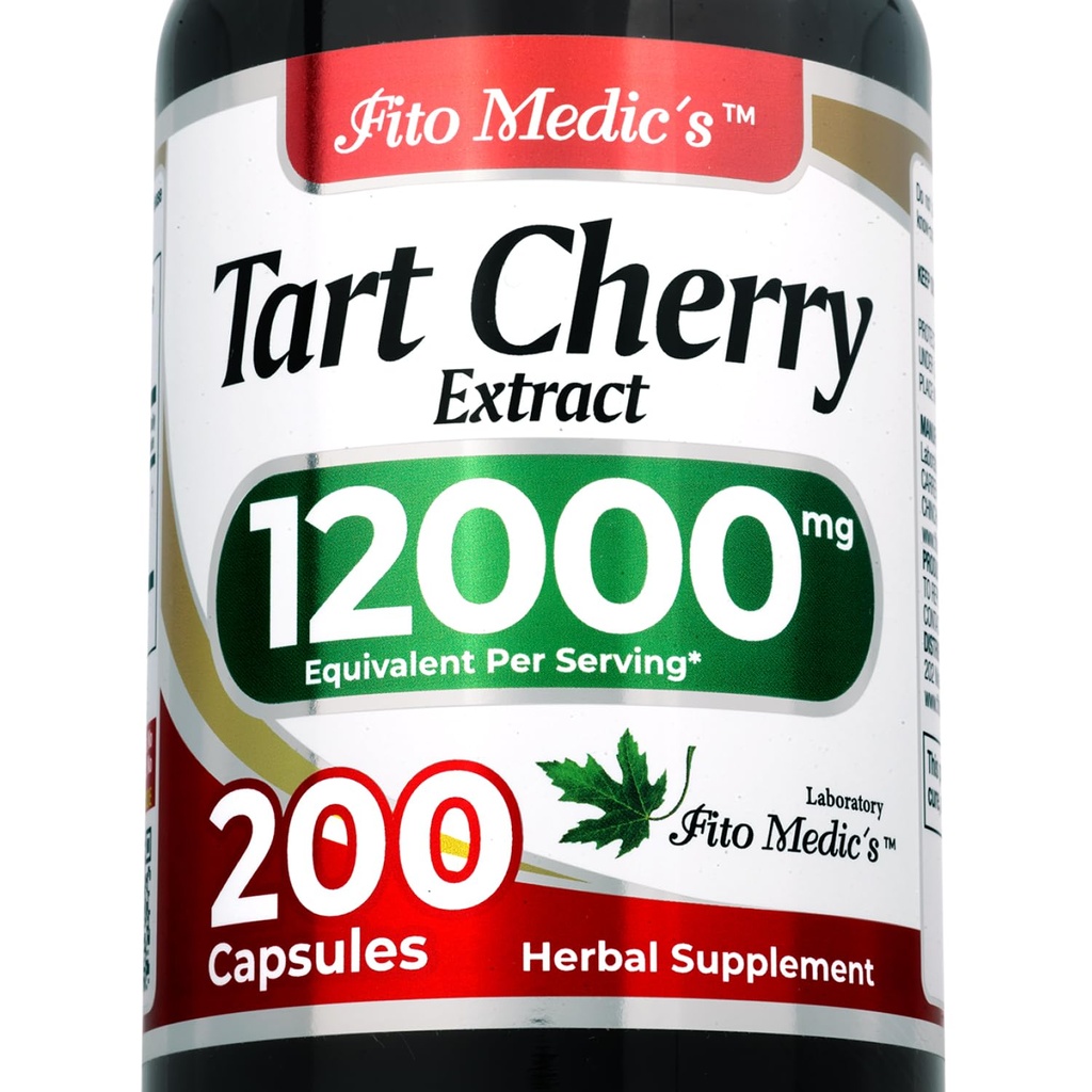 FTO MEDIC'S Lab | Tart Cherry קפסולות |200 קפסולות | 12000 מ"ג | Tart Cherry Extract | Cherry Extract | centrate Extract;Ultra High Absorption.