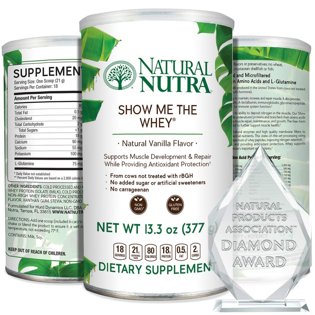 טבעי Nutra Grass Fed Vanilla מראה לי את אבקת מקור חלבון Whey חלבון להגביר את העיכול, לשפר את זרימת שומן הגוף, תמיכה בריאות העצם ו- Boost Immunity, Gluten Free, Sugar-Free, non-GMO, 13.3ozoz